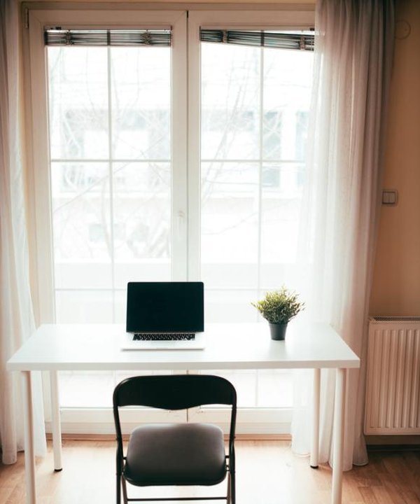 Calm, sunlit consultation room in an Ottawa chiropractic clinic — natural window light, minimal desk, potted plant